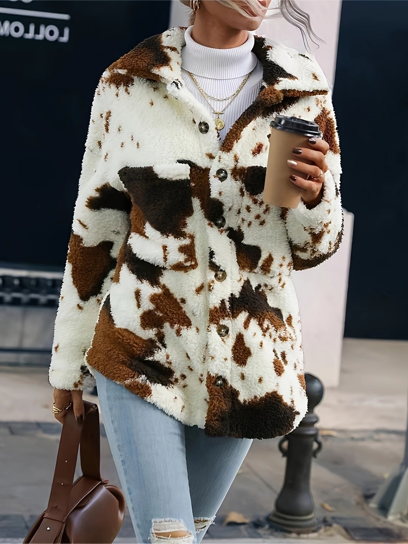 Double-sided plush warm coat