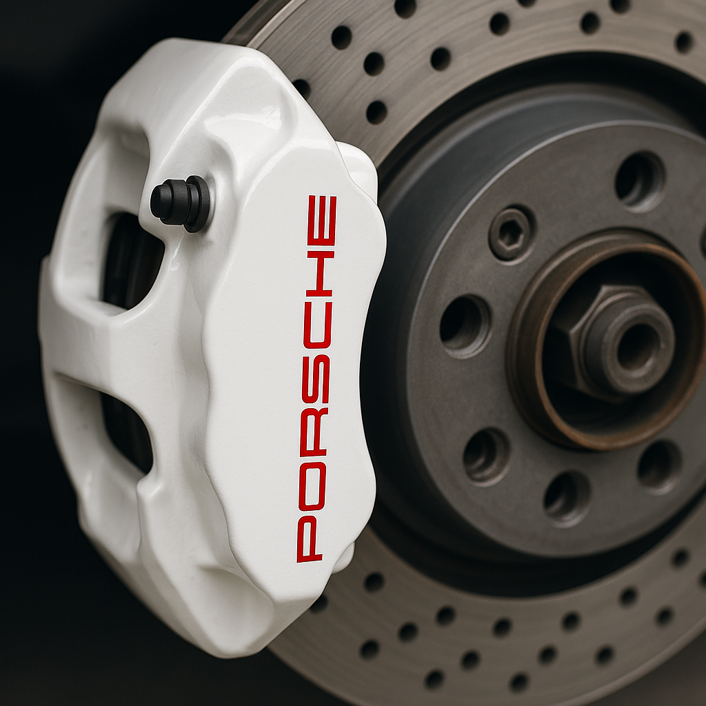 Porsche Logo Brake Caliper High Temp Vinyl Decal Universal Stickers Set-2