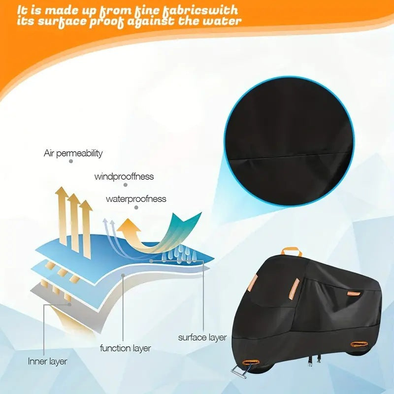 Motorcycle Cover Rainproof Silver Coated Sunshield Dustproof